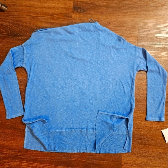 New Free People Woman's Top Long Sleeve oversized Off the shoulder Blouse Sz L - Picture 7 of 16